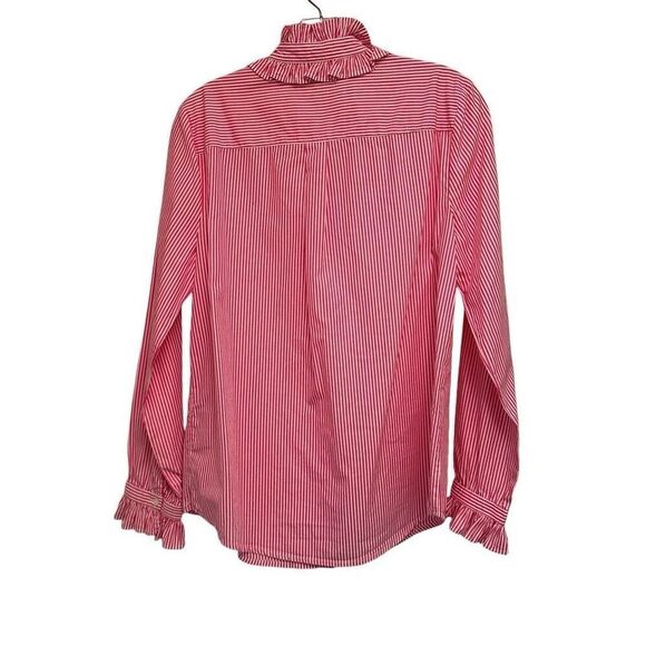J. Crew pink stripe button up blouse - Picture 2 of 7